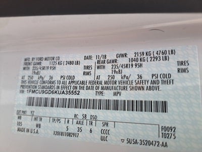 2019 Ford Escape SE w/Sport Pkg w/ SE Sports Package