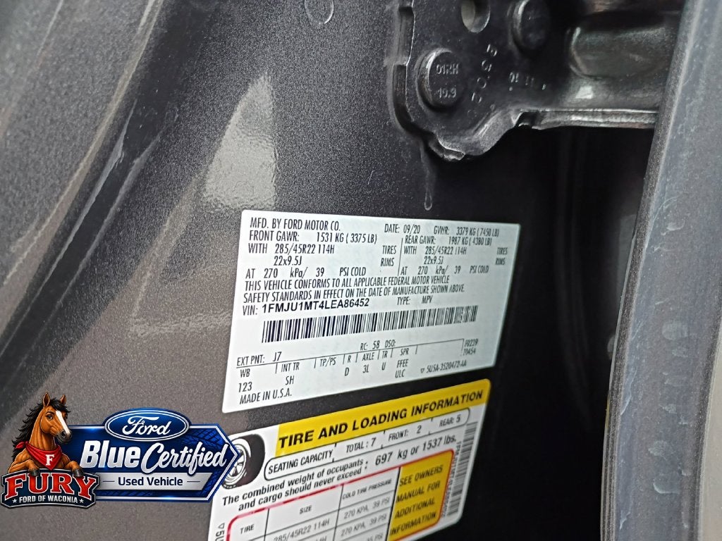2020 Ford Expedition Platinum Blue Certified w/Heavy Duty Tow Pkg