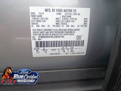 2020 Ford Explorer XLT Blue Certified w/Tow Pkg