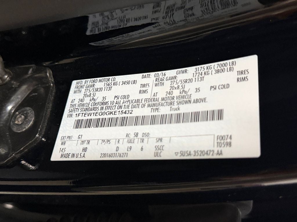 2016 Ford F-150 Lariat w/Max Tow & Chrome Appearance Pkgs