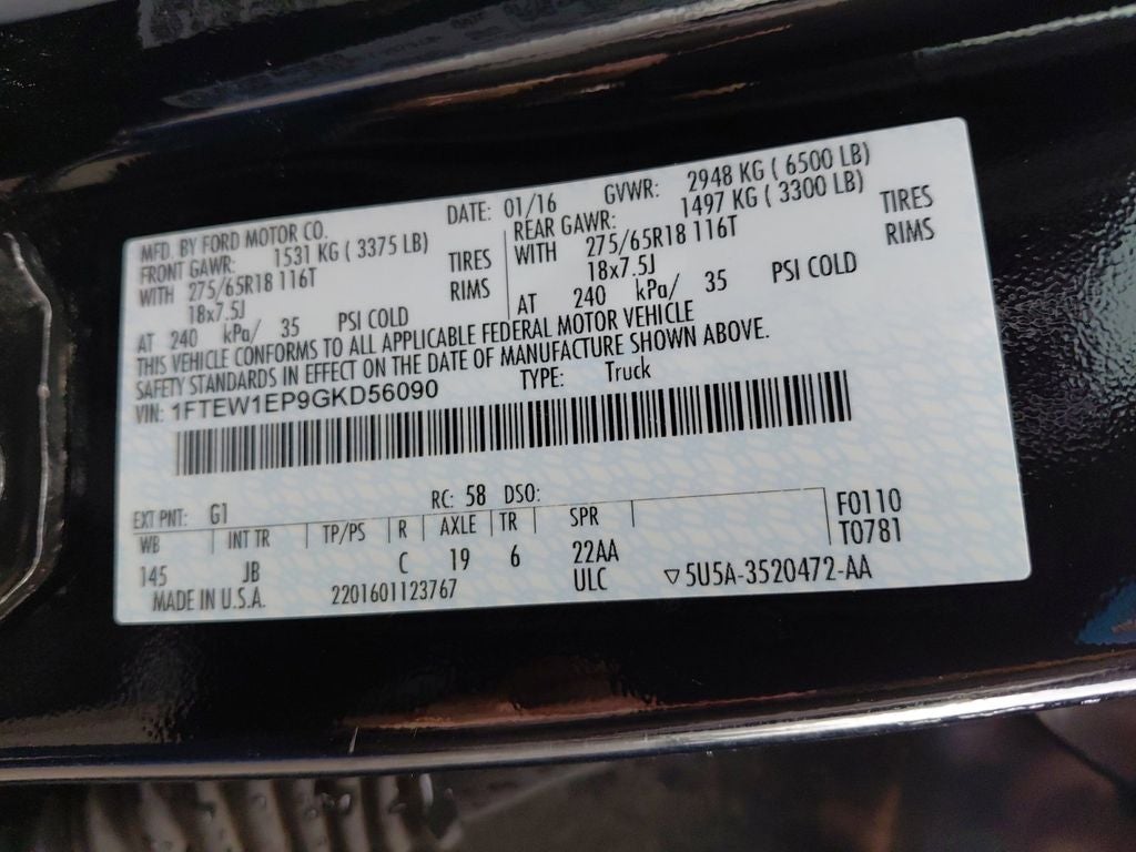 2016 Ford F-150 XLT Sport Appearance Pkg