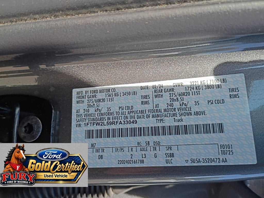 2024 Ford F-150 STX Gold Certified w/36 Gallon Tank