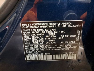 2021 Volkswagen Atlas 3.6L V6 SE w/Technology