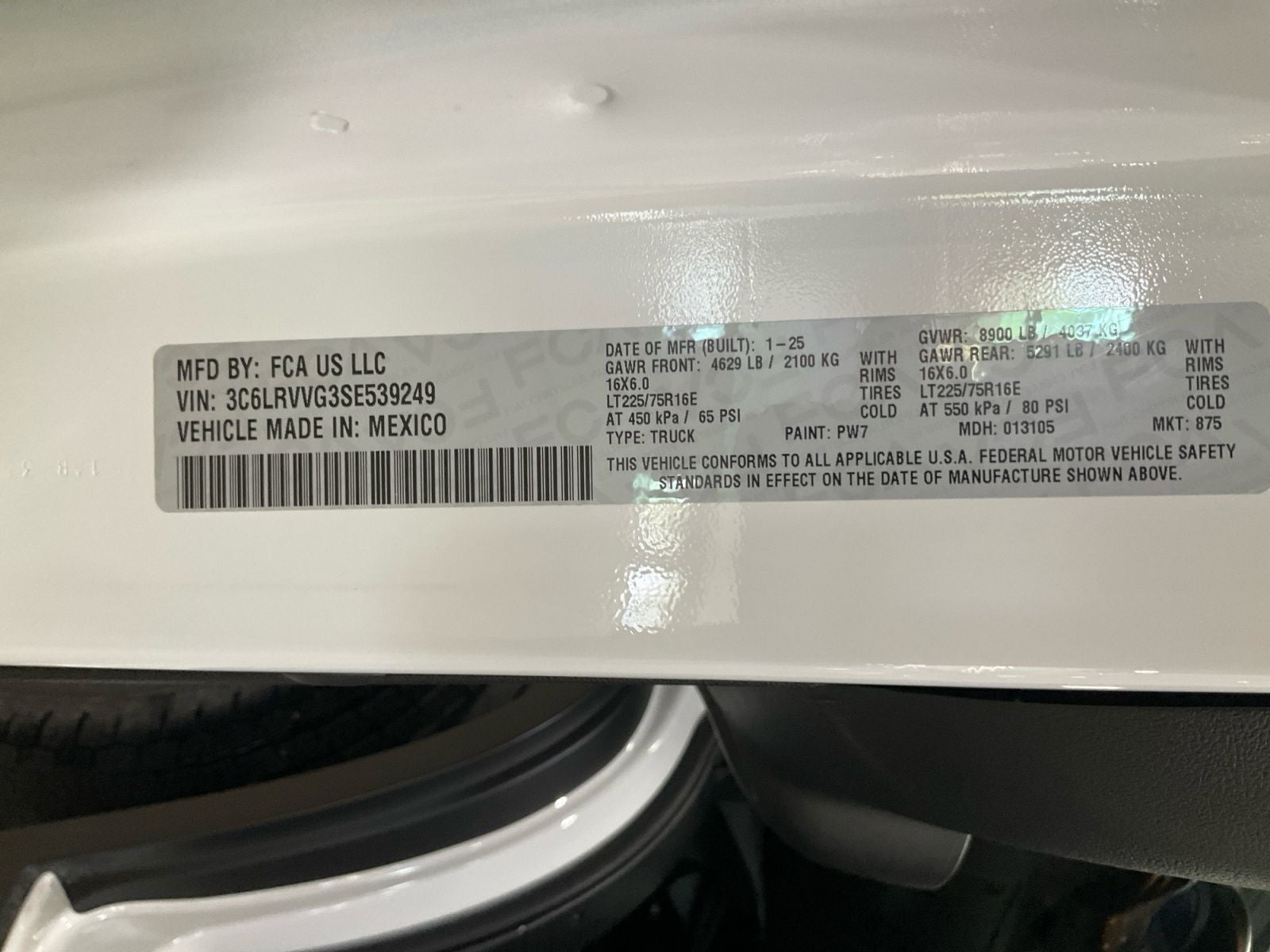 2025 RAM ProMaster 2500 Cargo Van Tradesman Low Roof 136' WB w/Pass Seat